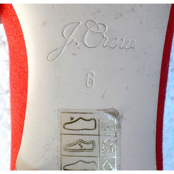 J. Crew Size 6 Kiki Ballet Flats Color Pop Canvas Red Pink Travel Resort Coastal - Picture 7 of 8